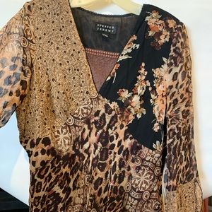 Beautiful blouse/top browns blacks,